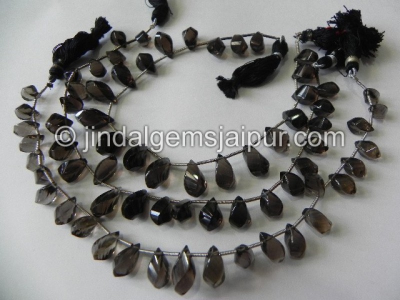 Smokey Twisted Drops Shape Beads